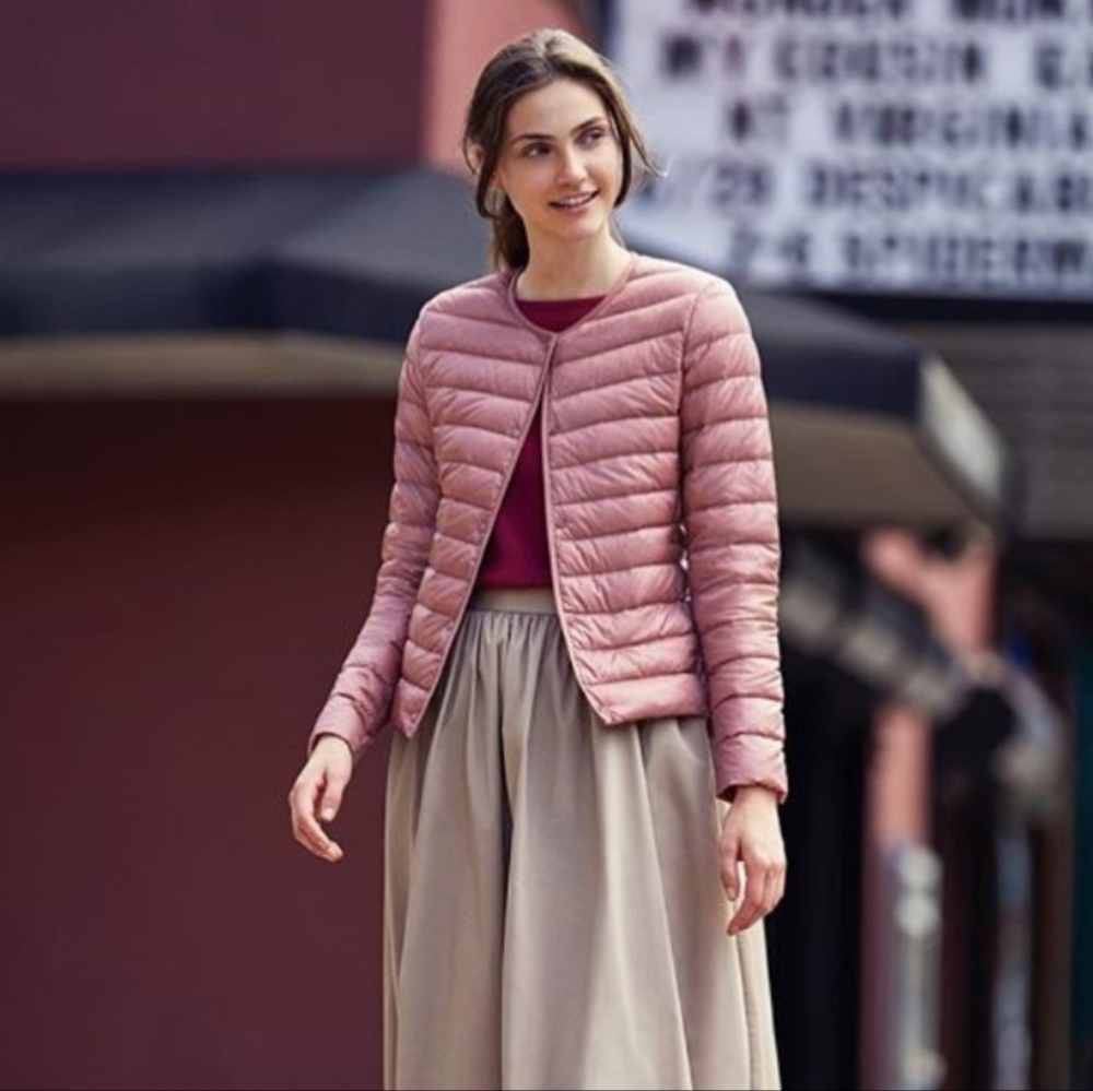 Uniqlo Ultra Light Down Compact Puffer Jacket Pink Womens Size S/M Lightweight